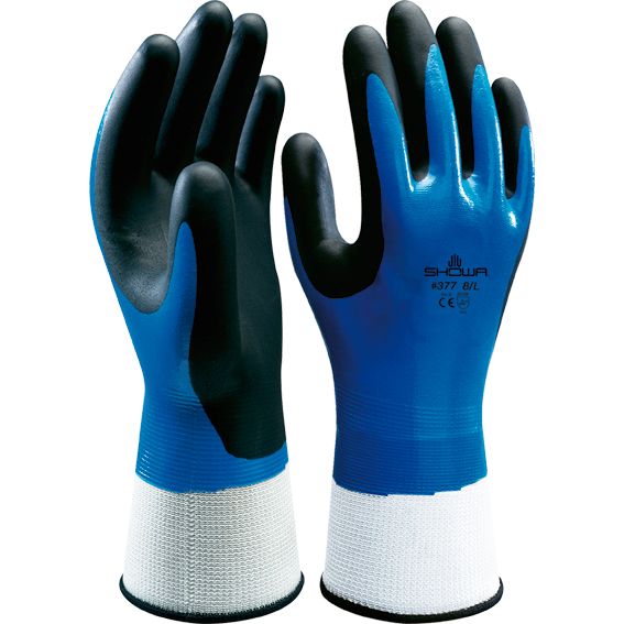 GUANTE NITRILO SHOWA 377 T-09 AZUL