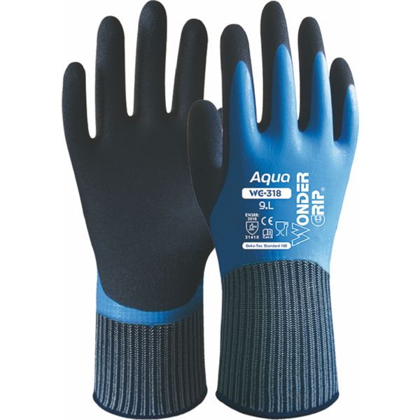 GUANTE WONDERGRIP AQUA LATEX WG318 T-07